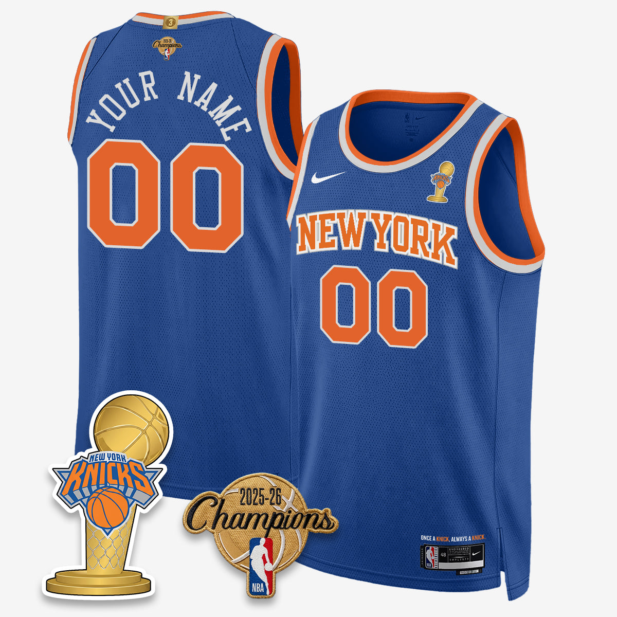 NYK 2026 Basketball Champions Vapor Custom Jersey - Stitched