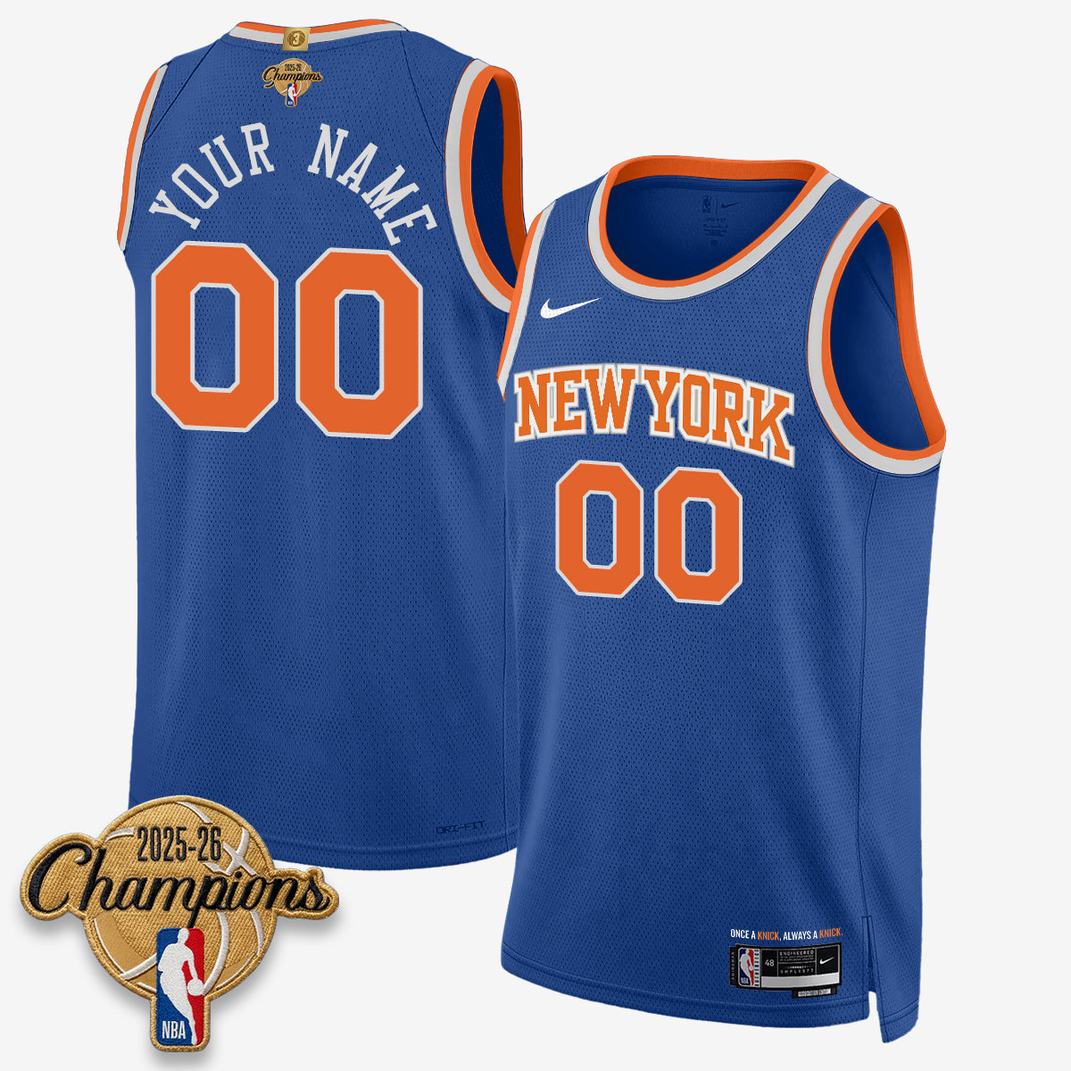 NYK 2026 Basketball Champions Vapor Custom Jersey V2- Stitched