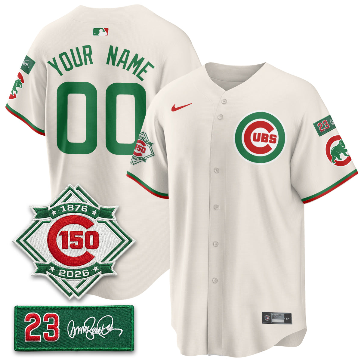 Custom CHC Limited Mexico Jersey - 150th Anniversary + Ryne Sandberg Tribute Patch All Stitched