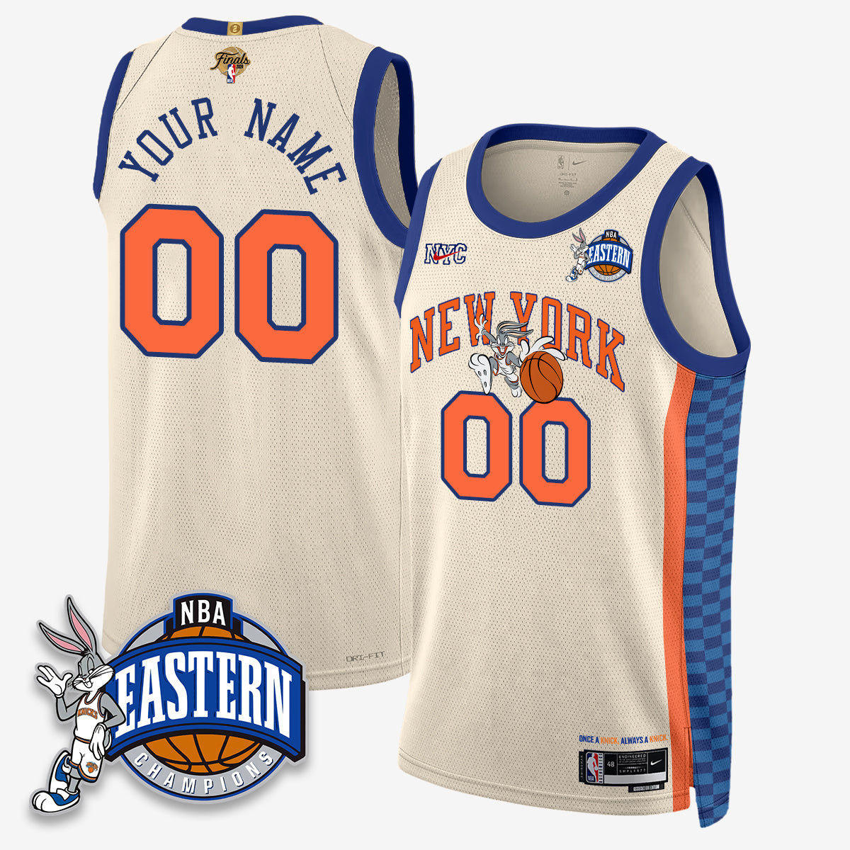 NYK 2026 NBA Finals x Bunny Vapor Custom Jersey - Stitched