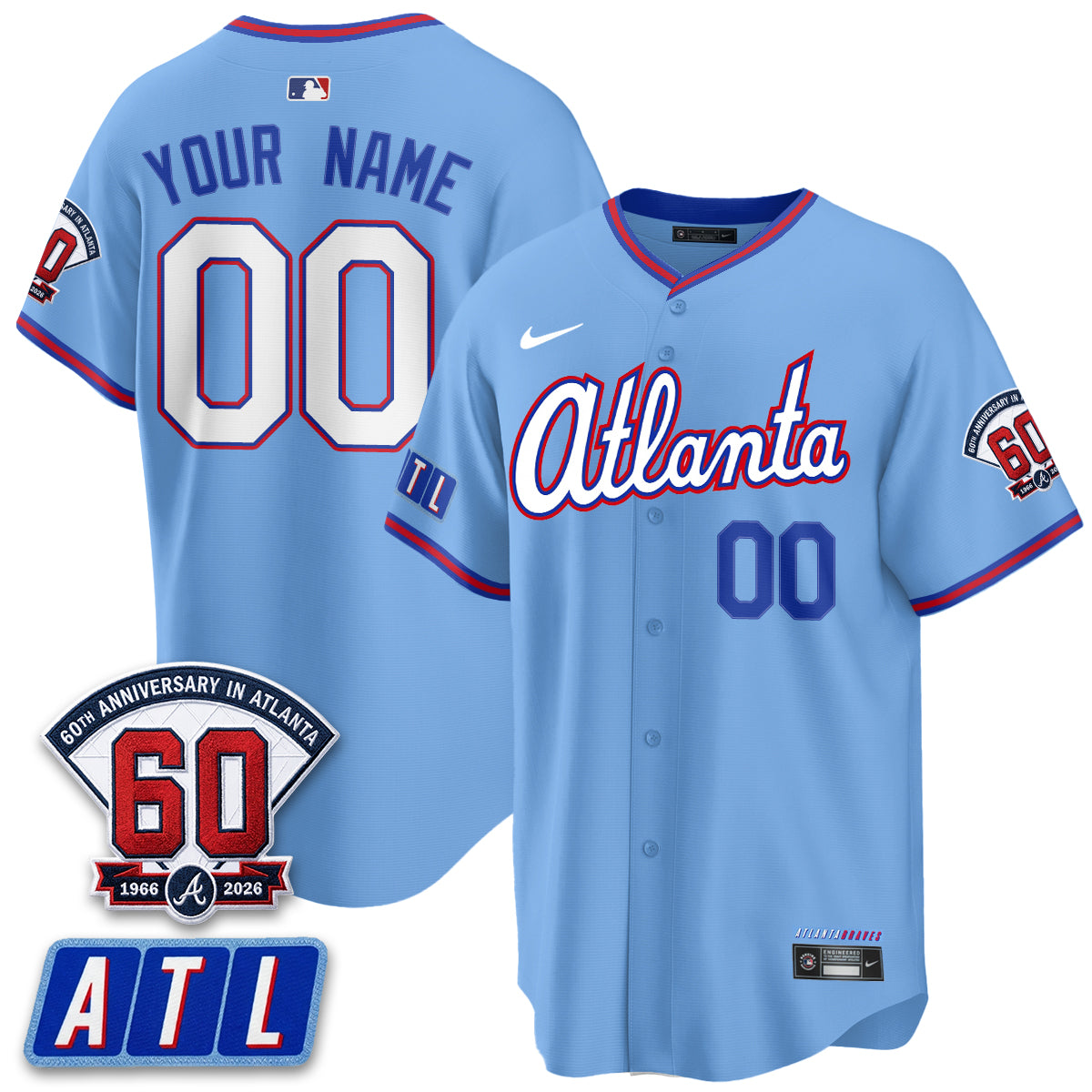 ATL 2026 60th Anniversary Vapor Limited Custom Jersey - All Stitched