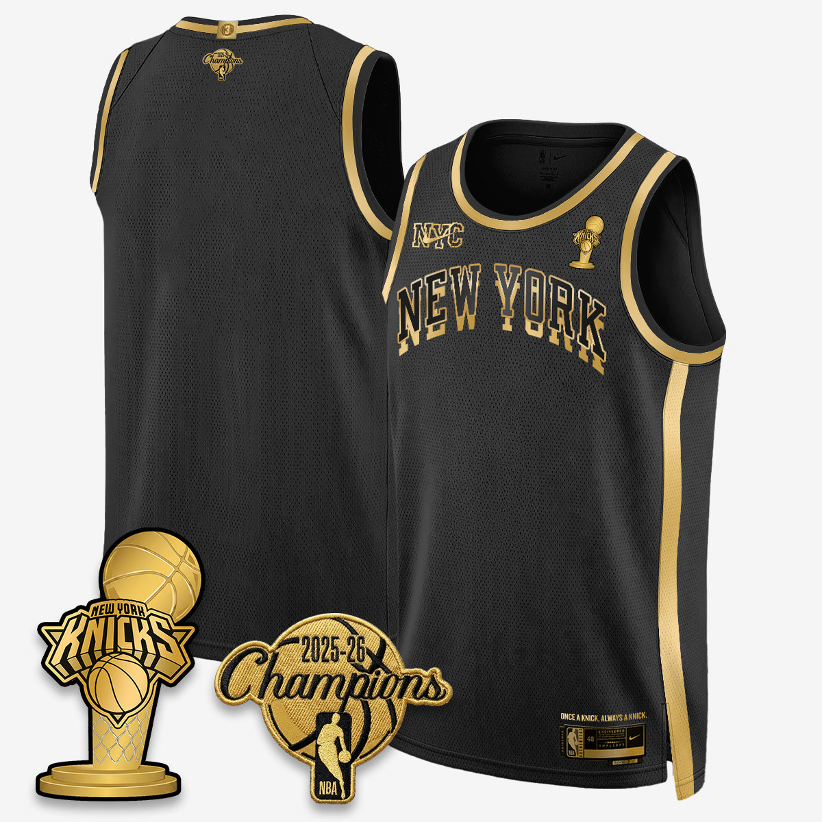 NYK 2026 NBA Champions Gold Edition Vapor Jersey - Stitched
