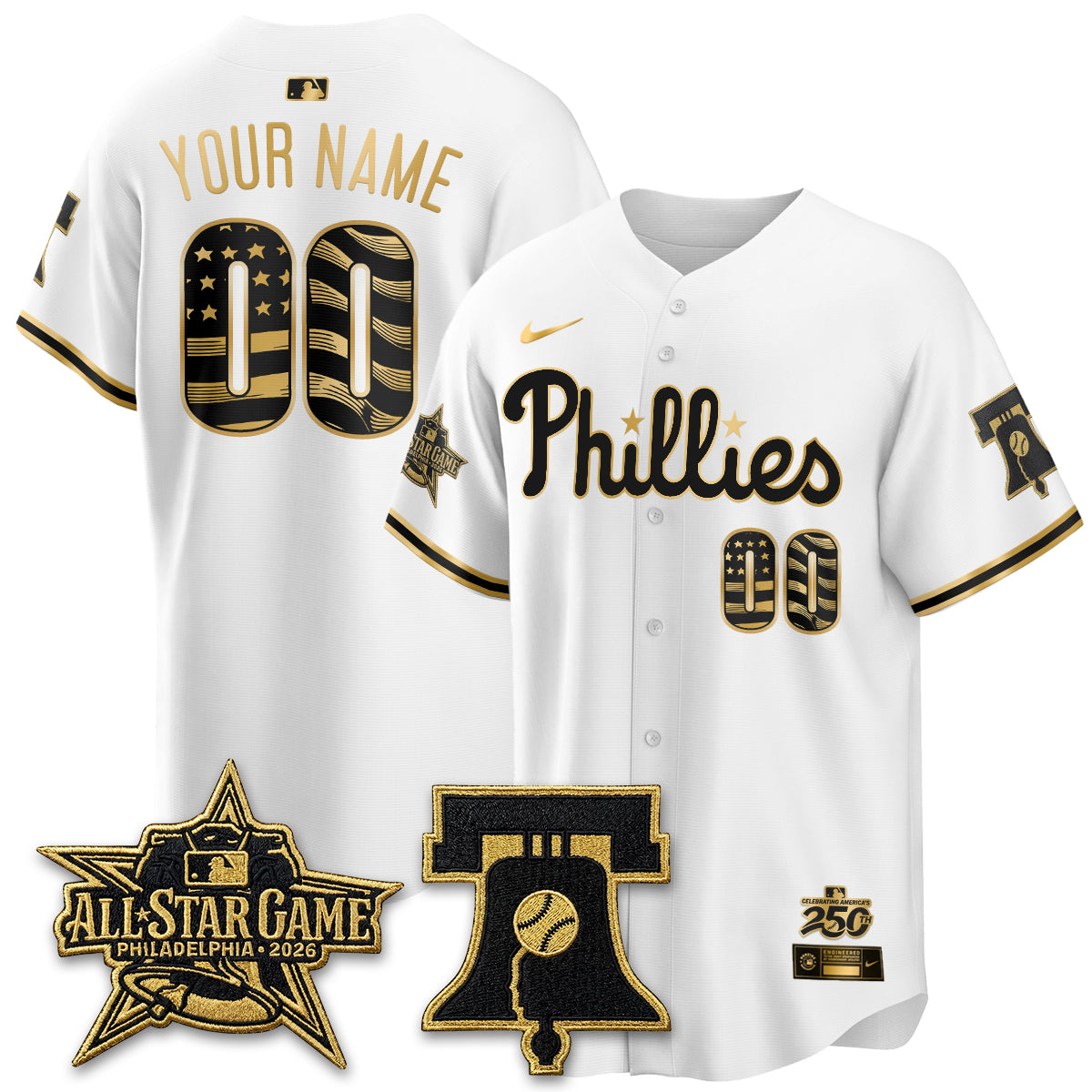 PHI Fourth of July USA Vapor Custom Limited Jersey - Stitched