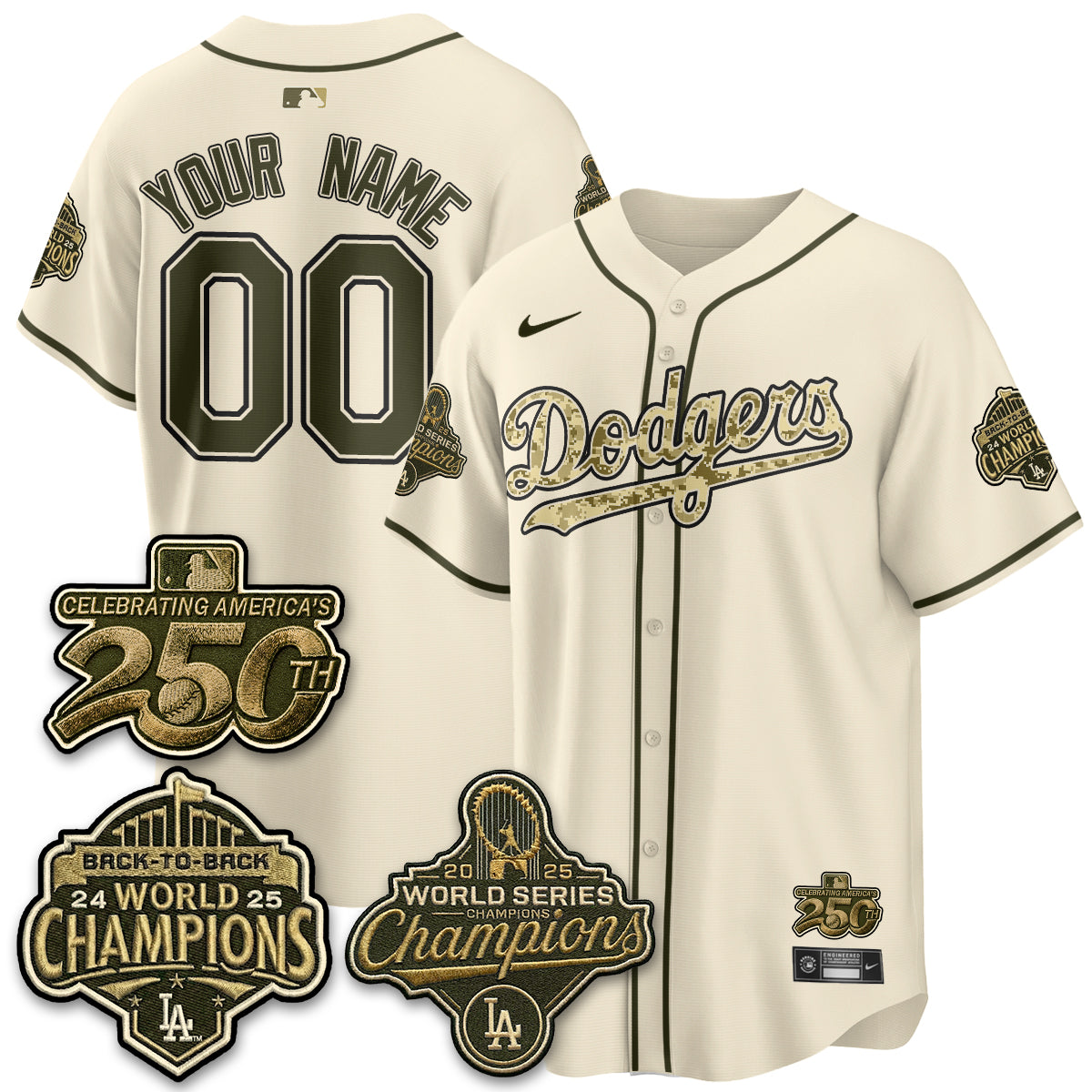 LAD Military Appreciation Game Day Custom Jersey -All Stitched