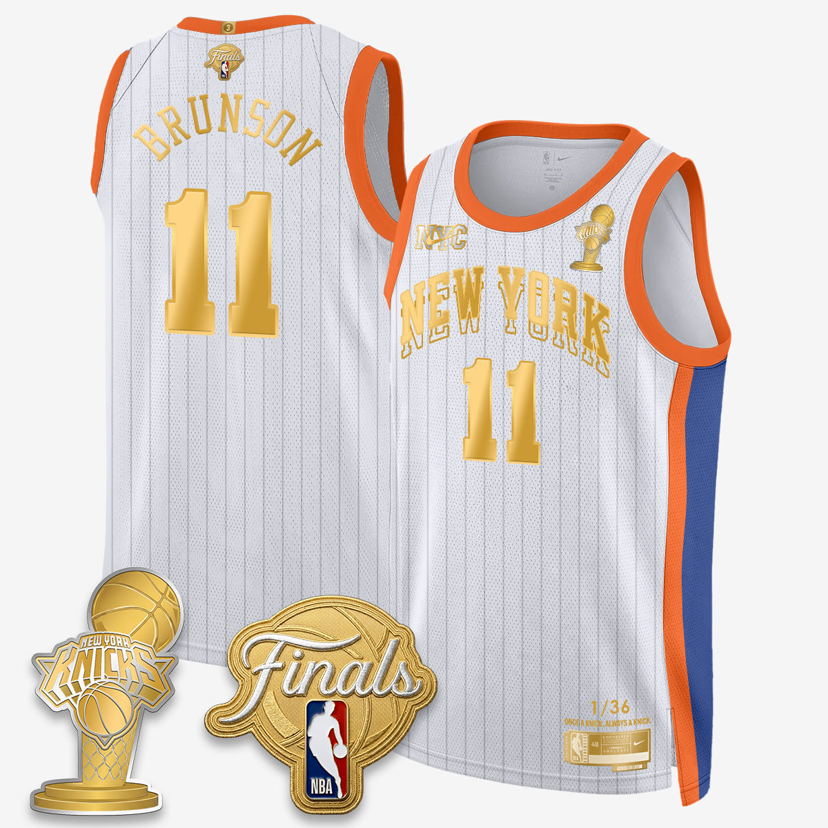 Jalen Brunson NYK 2026 NBA Finals Champions Gold Standard Basketball Jersey - Limited Edition - Stitched