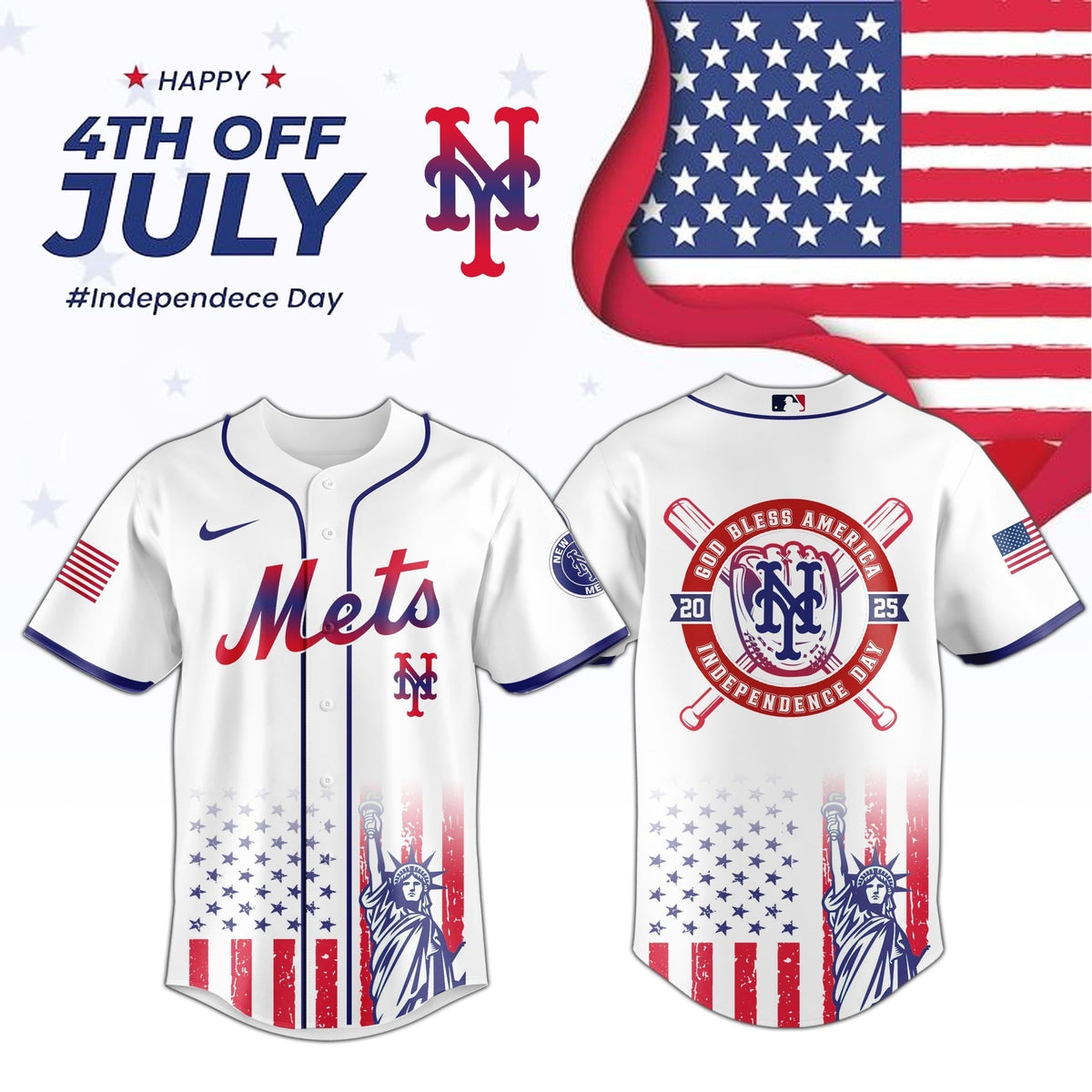 .New York Mets Special Independence Day Limited Edition Jersey