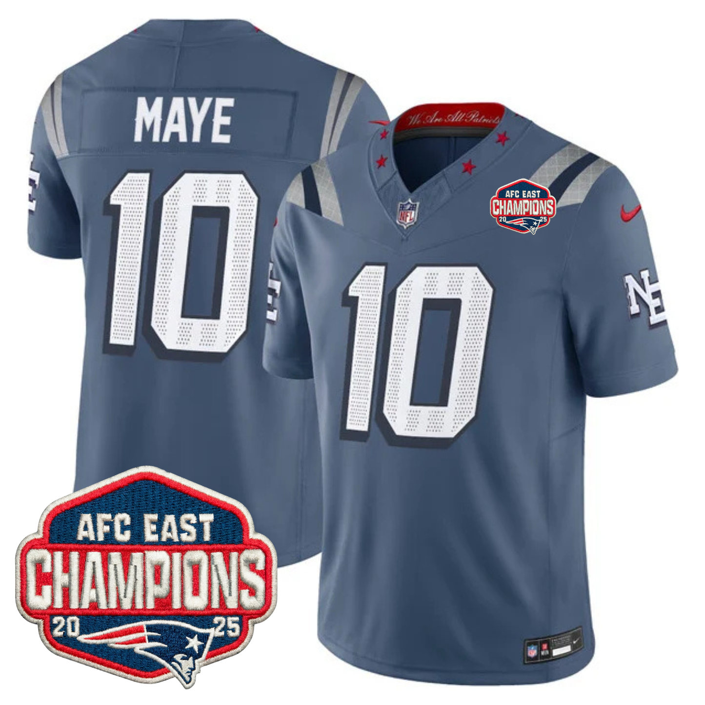NE AFC East Champions Patch Vapor Limited Jersey - All Stitched
