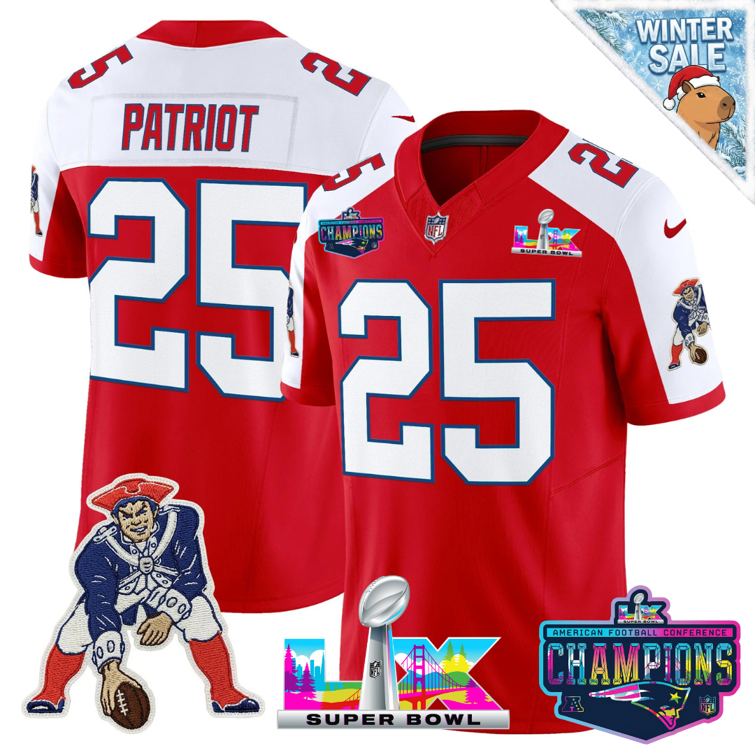 NE 2025 Vapor Jersey - AFC Champions Limited Patch - All Stitched