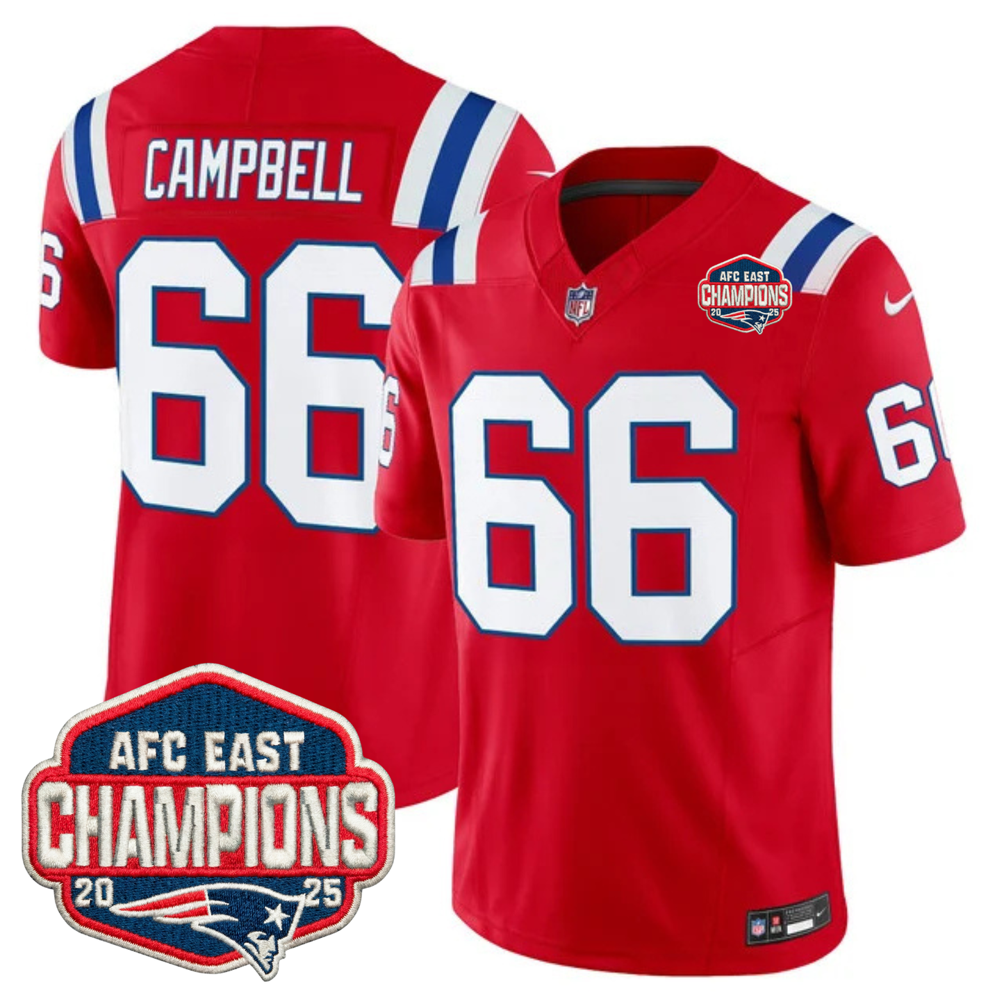 NE AFC East Champions Patch Vapor Limited Jersey - All Stitched