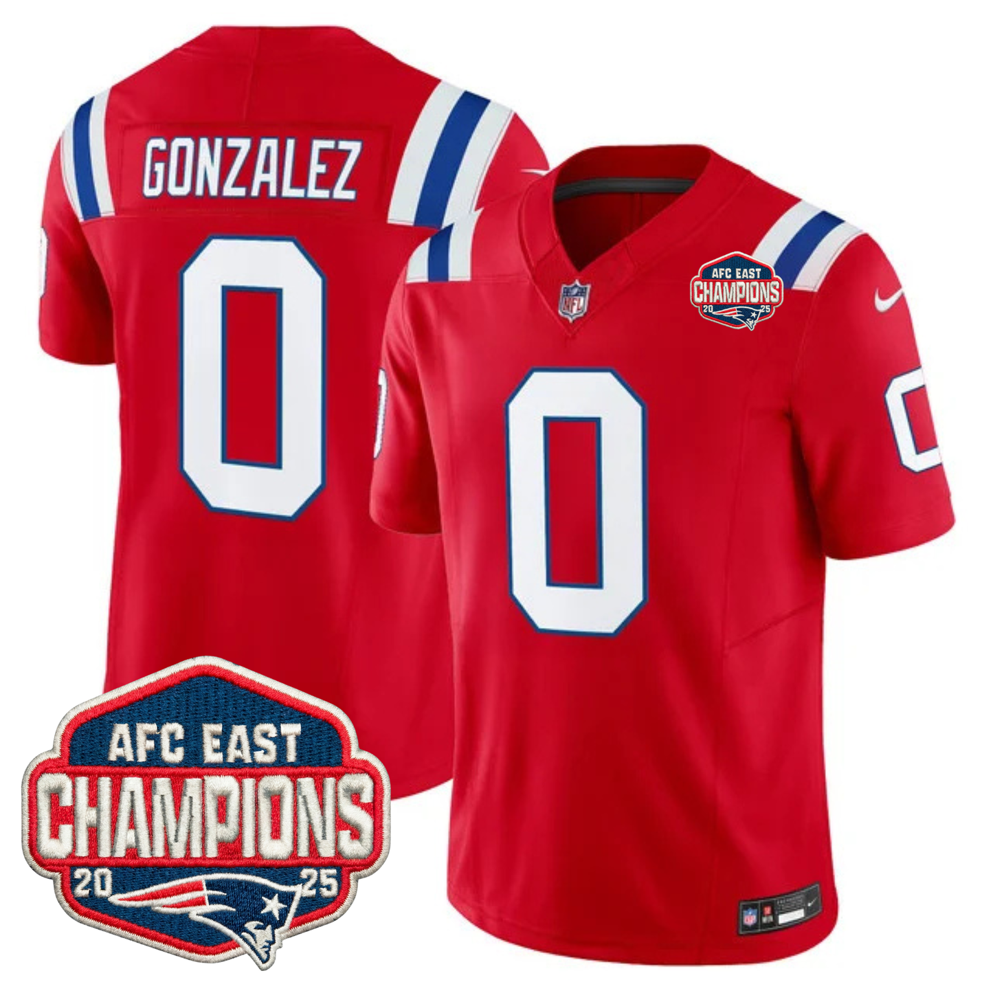 NE AFC East Champions Patch Vapor Limited Jersey - All Stitched