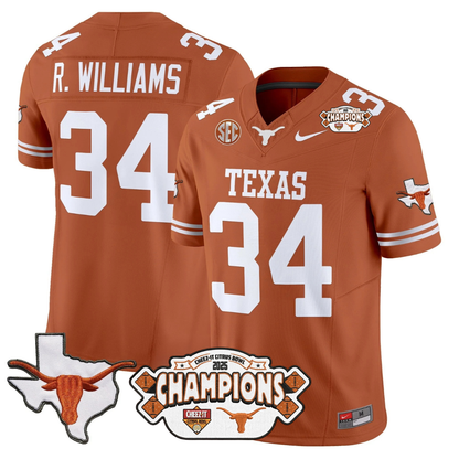 TEX 2025 State Map & Citrus Bowl Champions Patch Vapor Limited Jersey - All Stitched