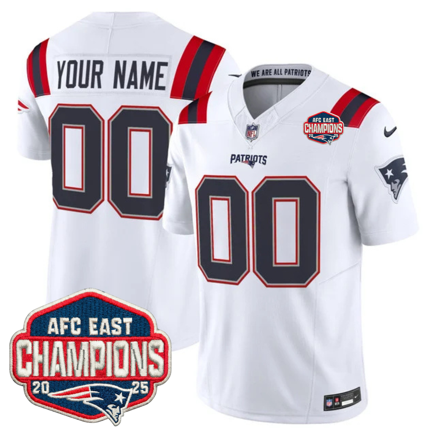 NE AFC East Champions Patch Vapor Limited Jersey - All Stitched