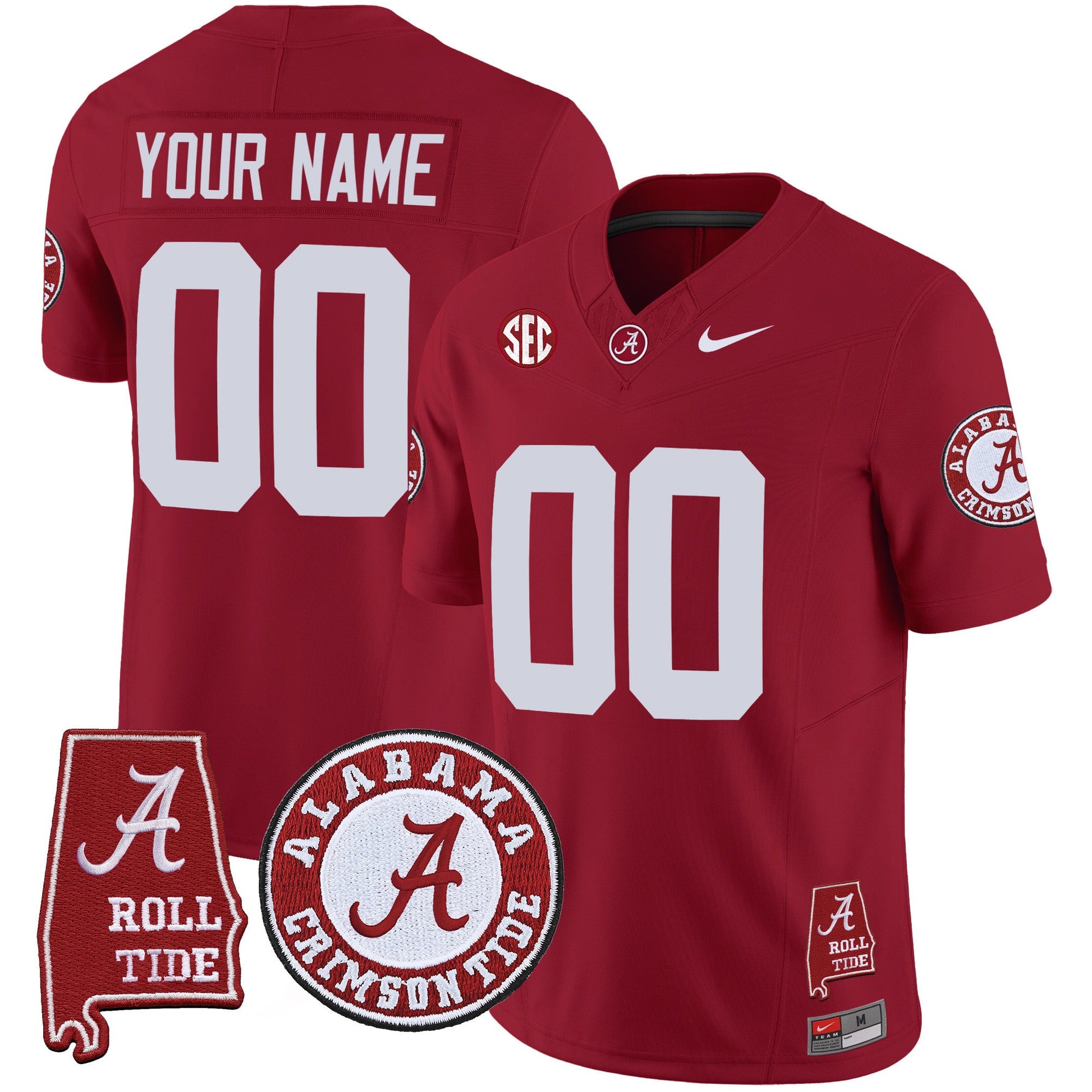 Alabama Crimson Tide Vapor Limited Custom Jersey V4 - Alabama Map - All Stitched