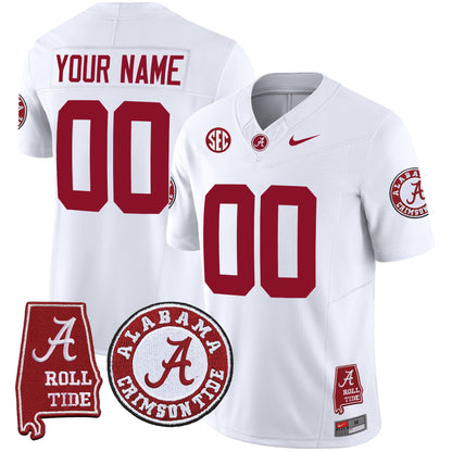 Alabama Crimson Tide Vapor Limited Custom Jersey V4 - Alabama Map - All Stitched