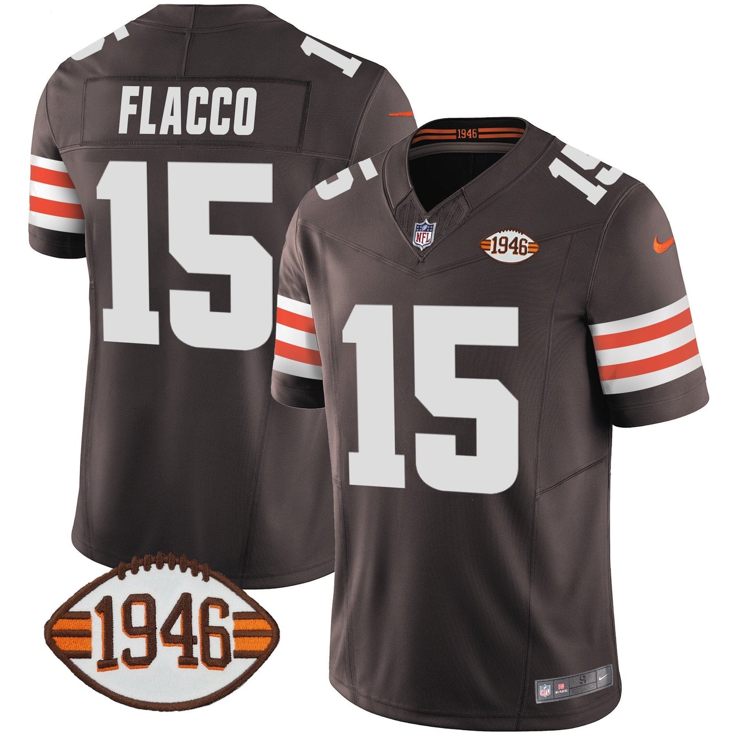 Men's Browns 1946 75th Anniversary Patch Jersey - All Stitched