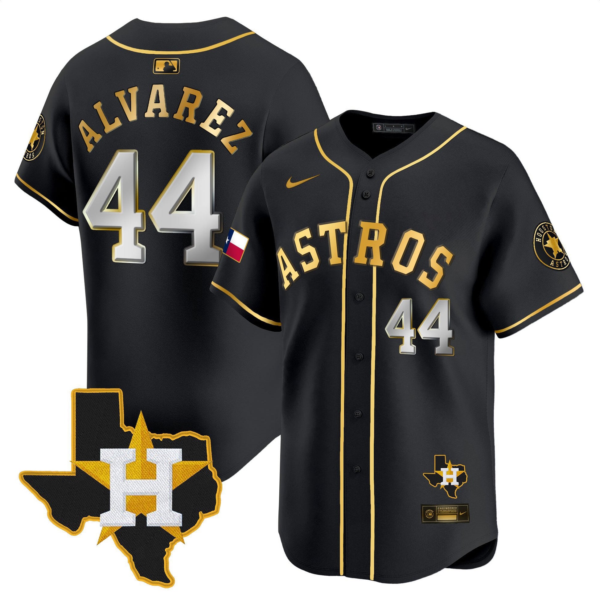 Men's Houston Astros Texas Patch Vapor Premier Limited Jersey - All Stitched