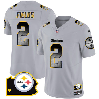 Men's Steelers Arch Smoke Home Patch Vapor Jersey - All Stitched