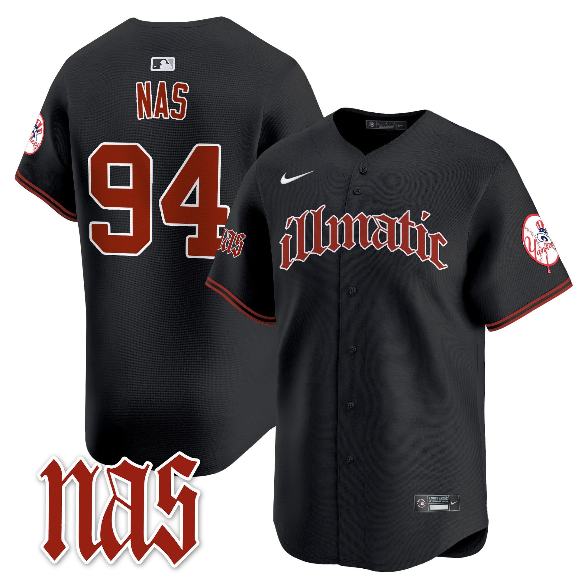 Men's New York Yankees Nas Illmatic Vapor Premier Limited Jersey - All Stitched