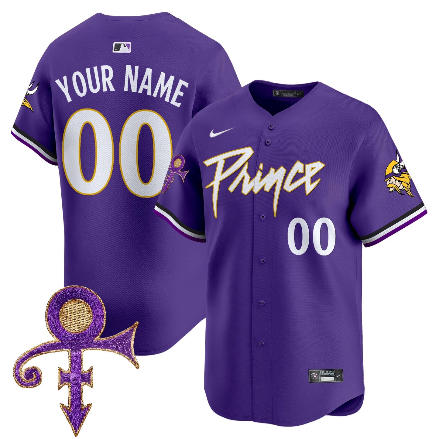 Minnesota Vikings Prince Patch Vapor Premier Limited Custom Jersey - All Stitched
