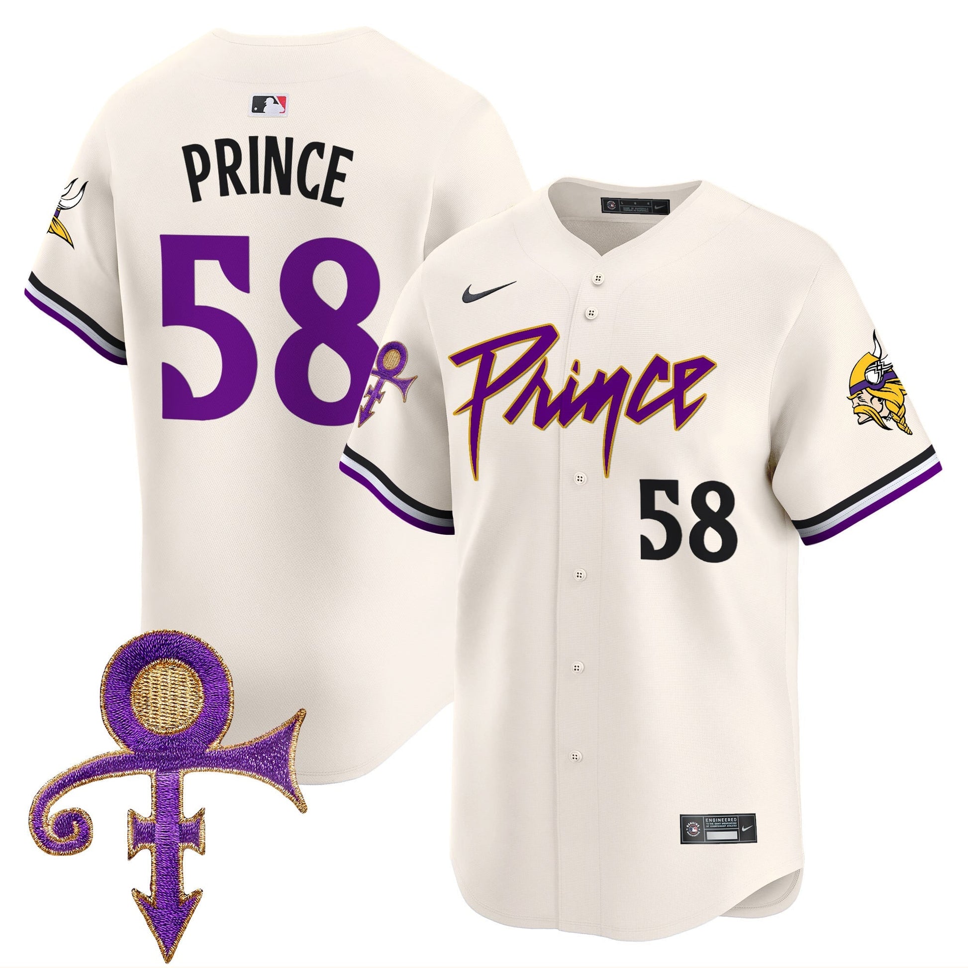 Men's Minnesota Vikings Prince Patch Vapor Premier Limited Jersey - All Stitched