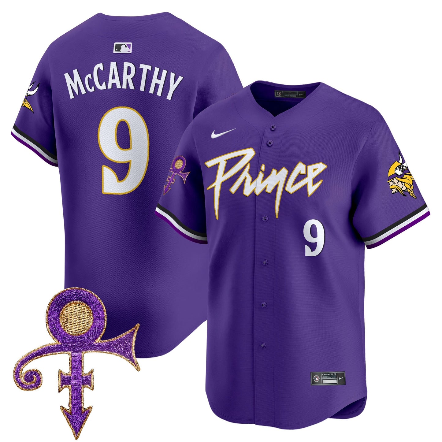 Men's Minnesota Vikings Prince Patch Vapor Premier Limited Jersey - All Stitched