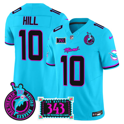 Men's Dolphins "Dan the Man Record Breaker" Patch Vapor Limited Jersey - All Stitched