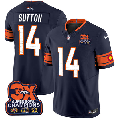 Men's Denver Broncos 3x Patch "Colorado Flag" Vapor Limited Jersey - All Stitched