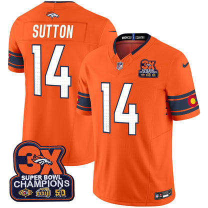 Men's Denver Broncos 3x Patch "Colorado Flag" Vapor Limited Jersey - All Stitched