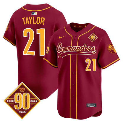 Men's Washington Commanders 90th Anniversary Patch Vapor Premier Limited Jersey - All Stitched