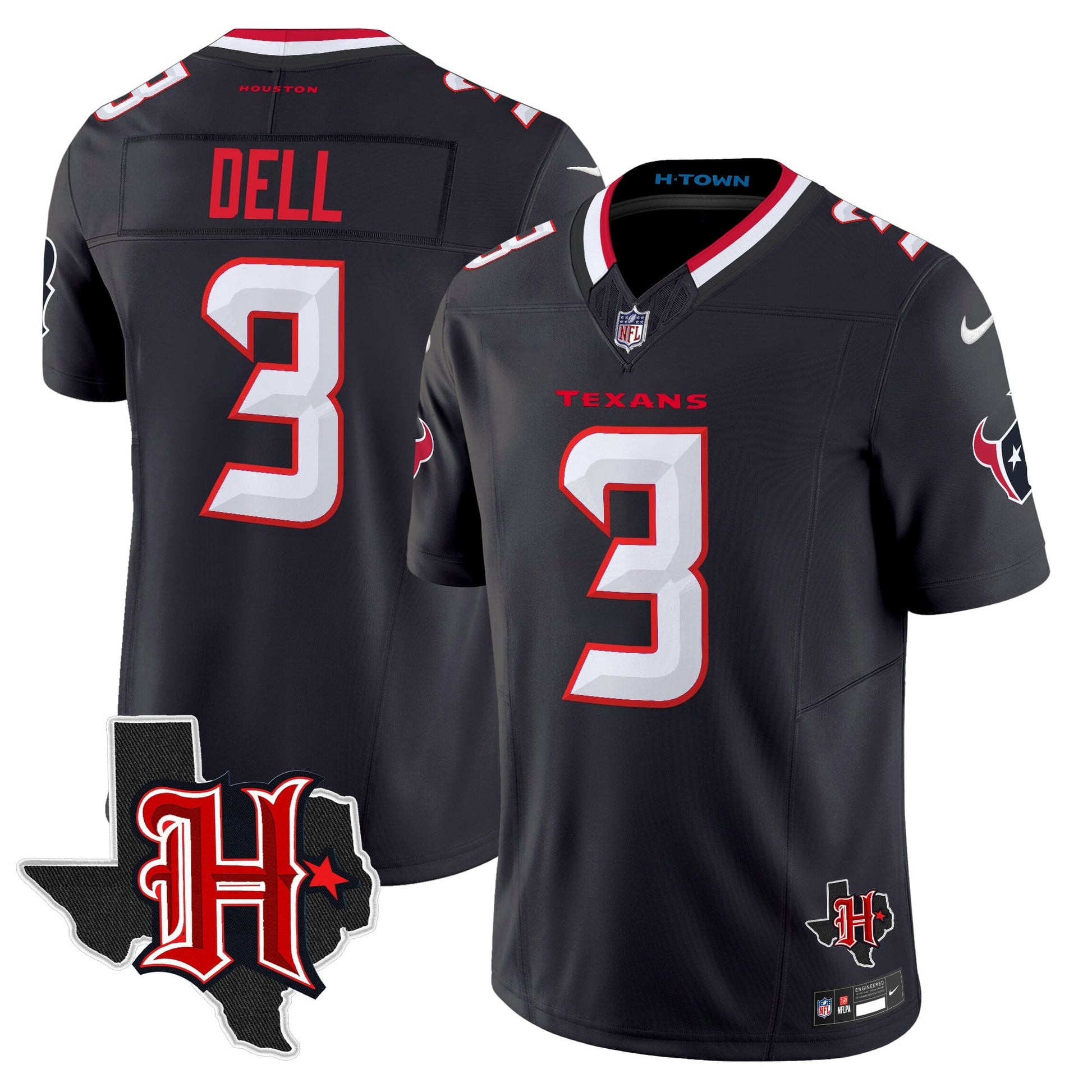 Men's Houston Texans 2026 Texas Patch Vapor Limited Jersey V5 - All Stitched
