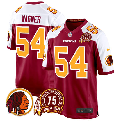 WR 75th Patch Throwback Game Jersey - All Stitched