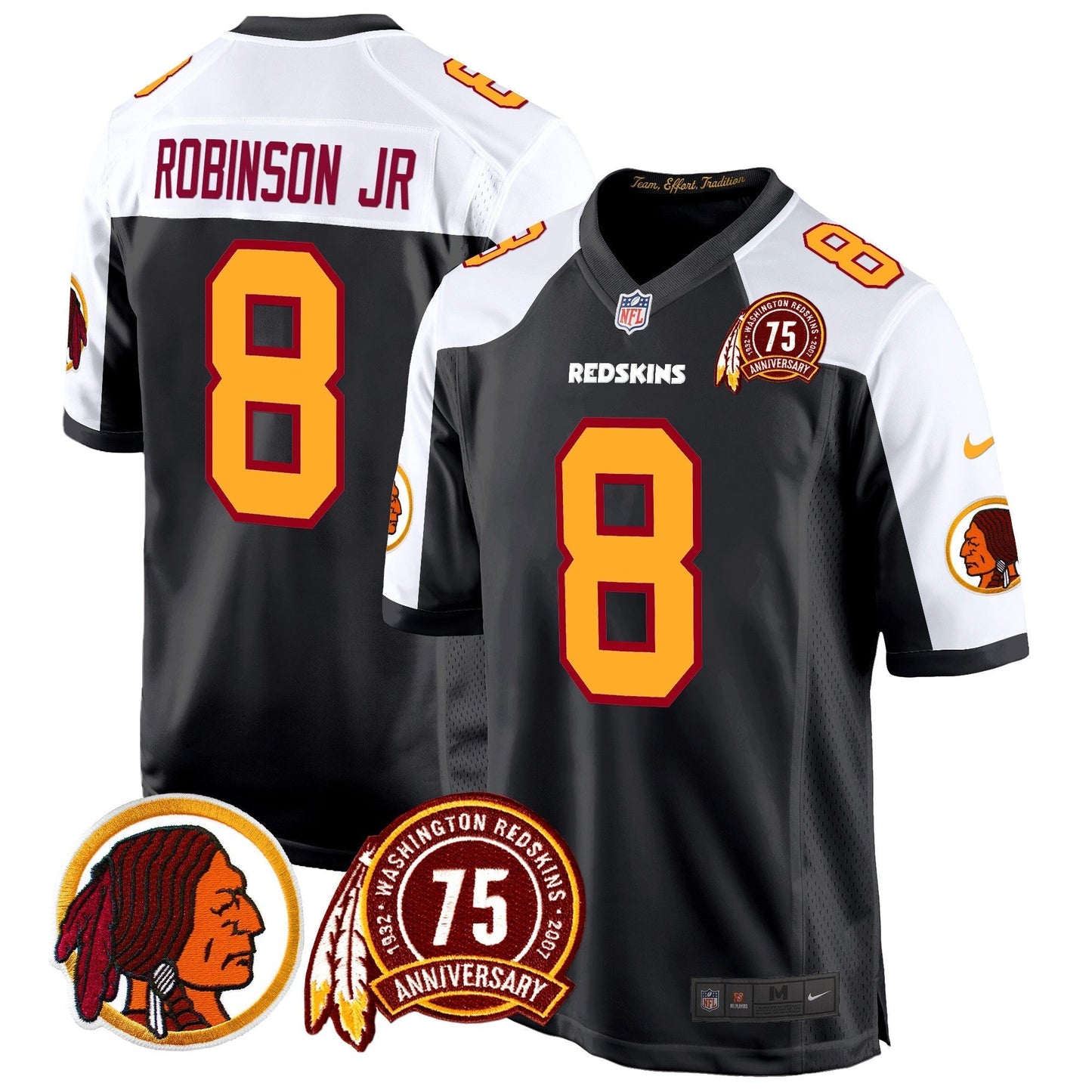 WR 75th Patch Throwback Game Jersey - All Stitched