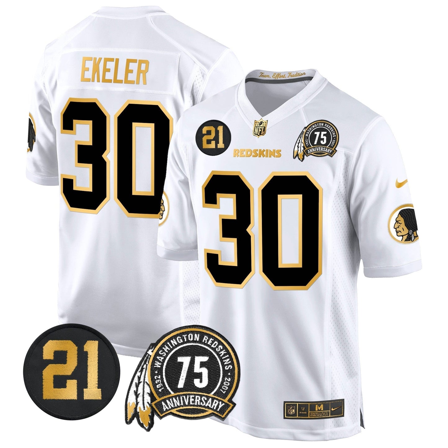 WR 75th & Sean Taylor Patch Gold Game Jersey - All Stitched