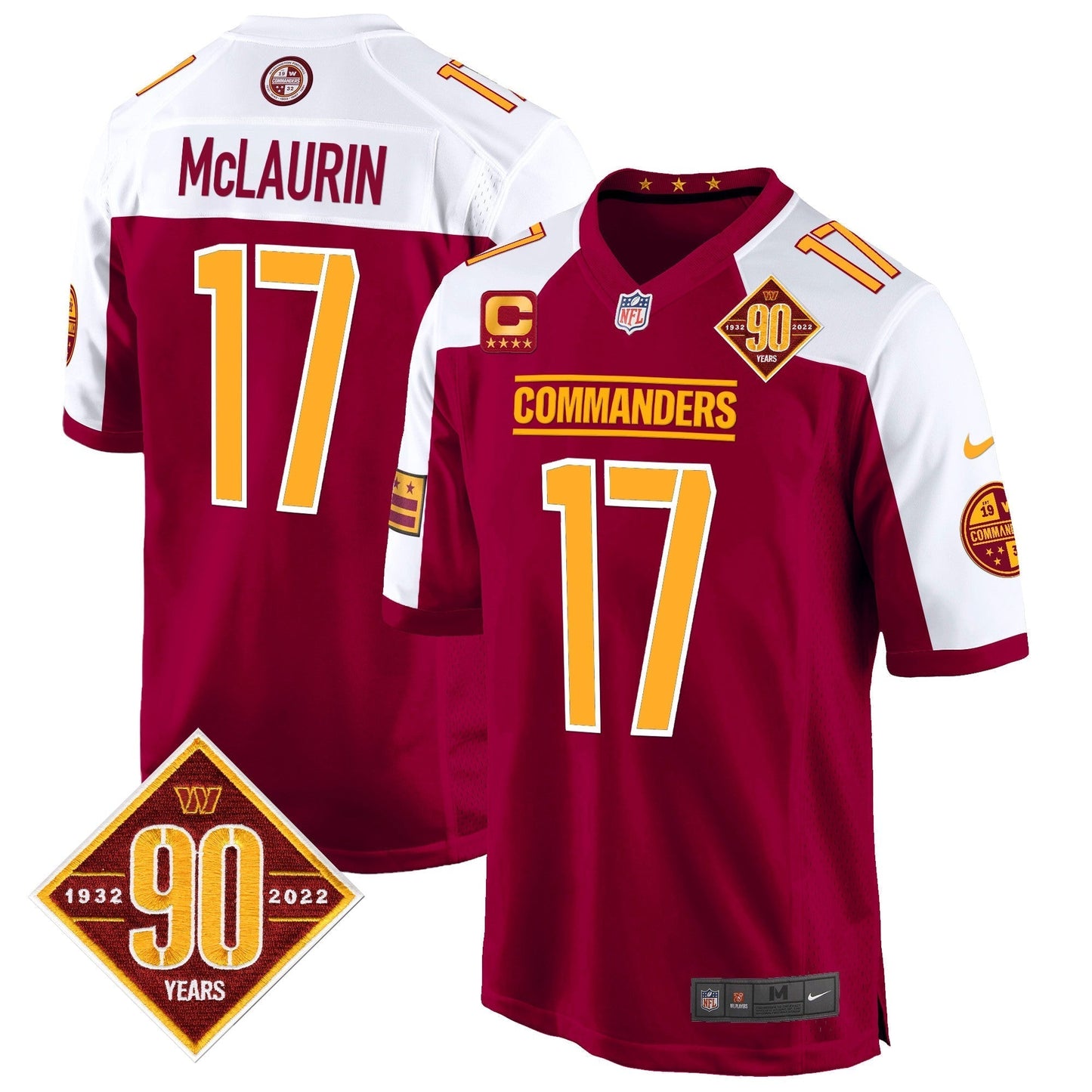 WAS 90th Anniversary Patch Game Jersey - All Stitched