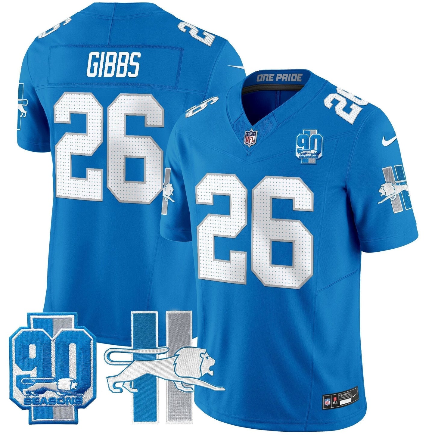 Detroit Lion 1946 Throwback Vapor Limited Jersey - All Stitched