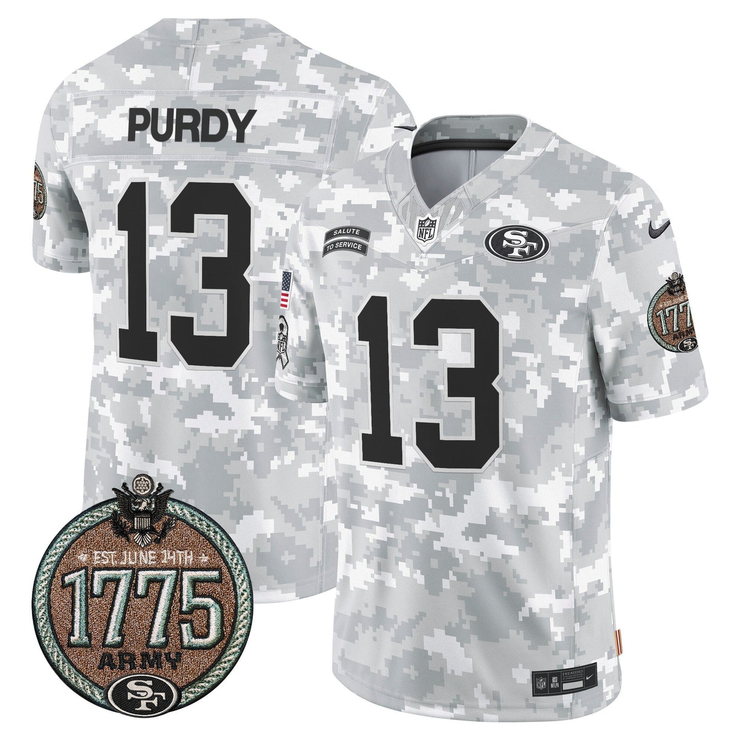 49ers 2024 Salute to Service Establishment Year Patch Vapor Limited Jersey - All Stitched
