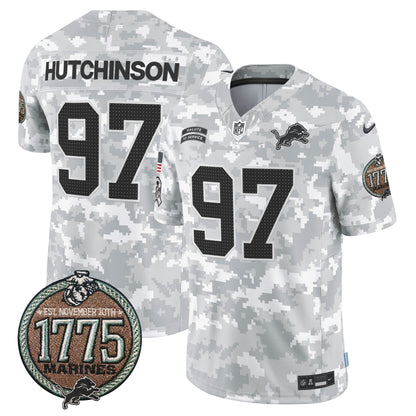 DET 2024 Salute to Service Establishment Year Patch Vapor Limited Jersey - All Stitched