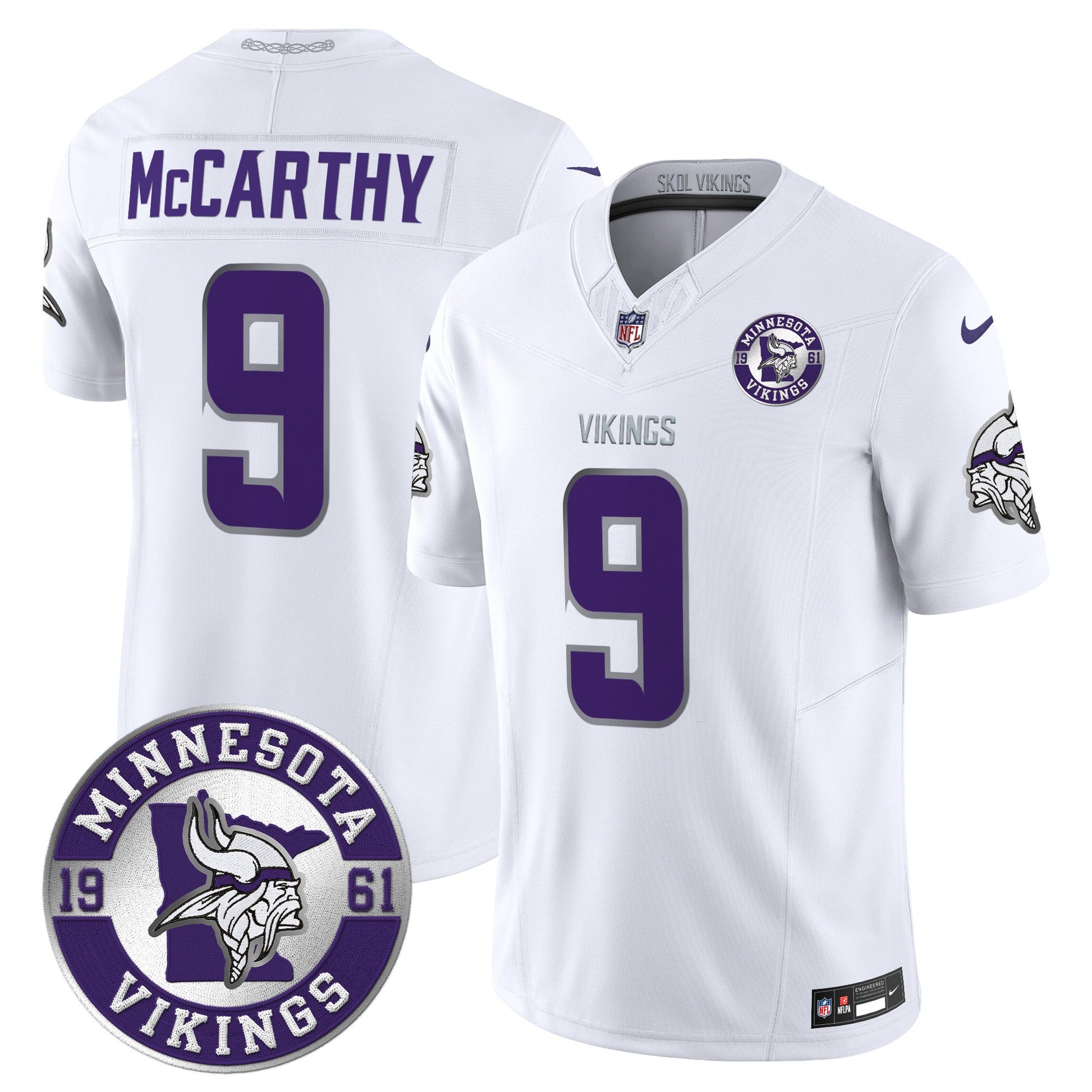 Men's Minnesota Vikings 2024 Vapor Limited Jersey V2 - Est. 1961 Patch - All Stitched