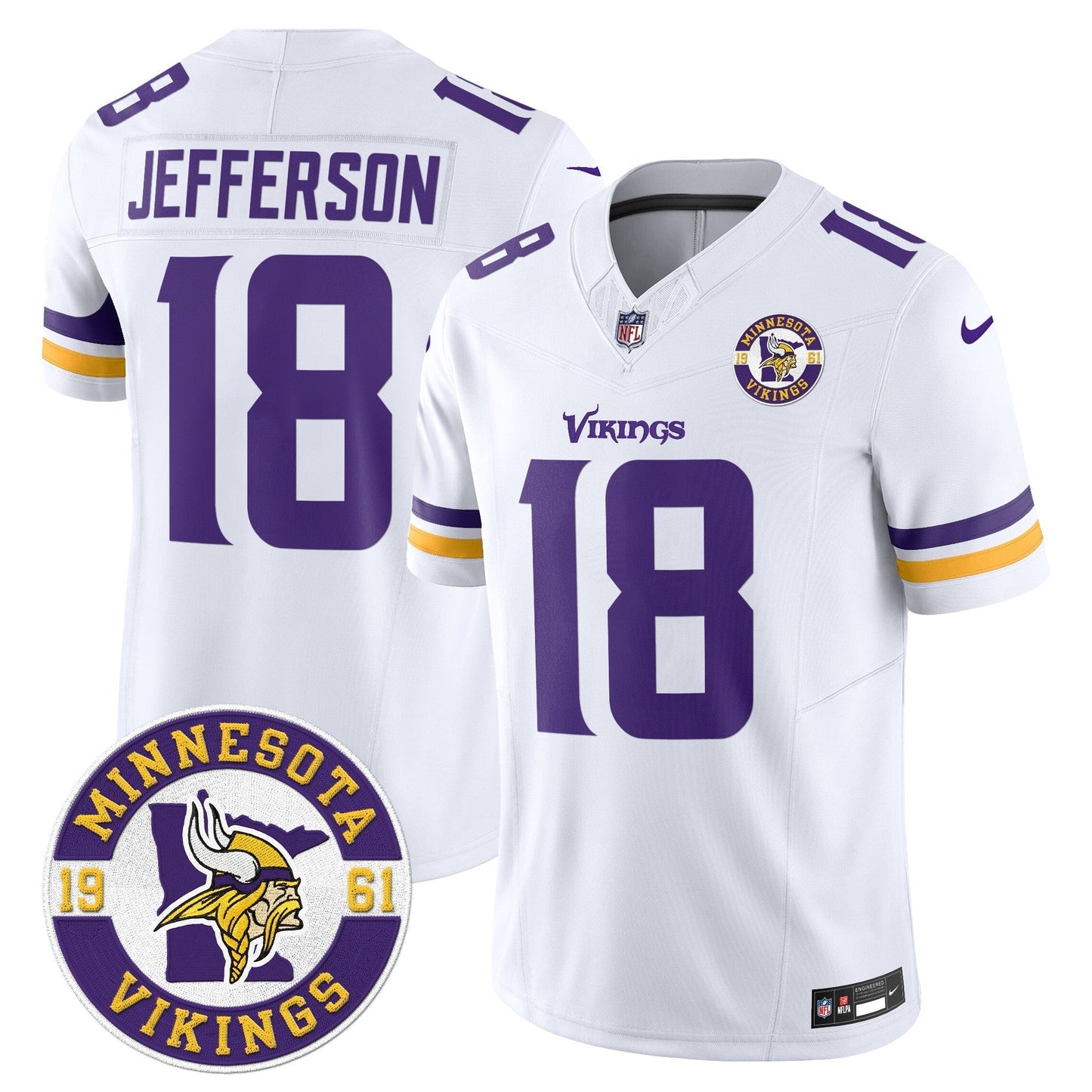 MIN King Of The North Patch Vapor Limited Jersey - Est. 1961 Patch - All Stitched