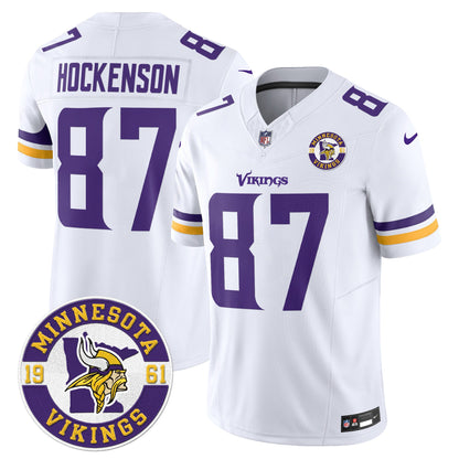 Men's Minnesota Vikings 2024 Vapor Limited Jersey V2 - Est. 1961 Patch - All Stitched