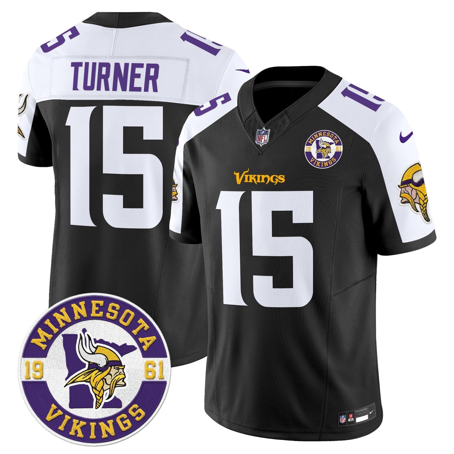 MIN King Of The North Patch Vapor Limited Jersey - Est. 1961 Patch - All Stitched