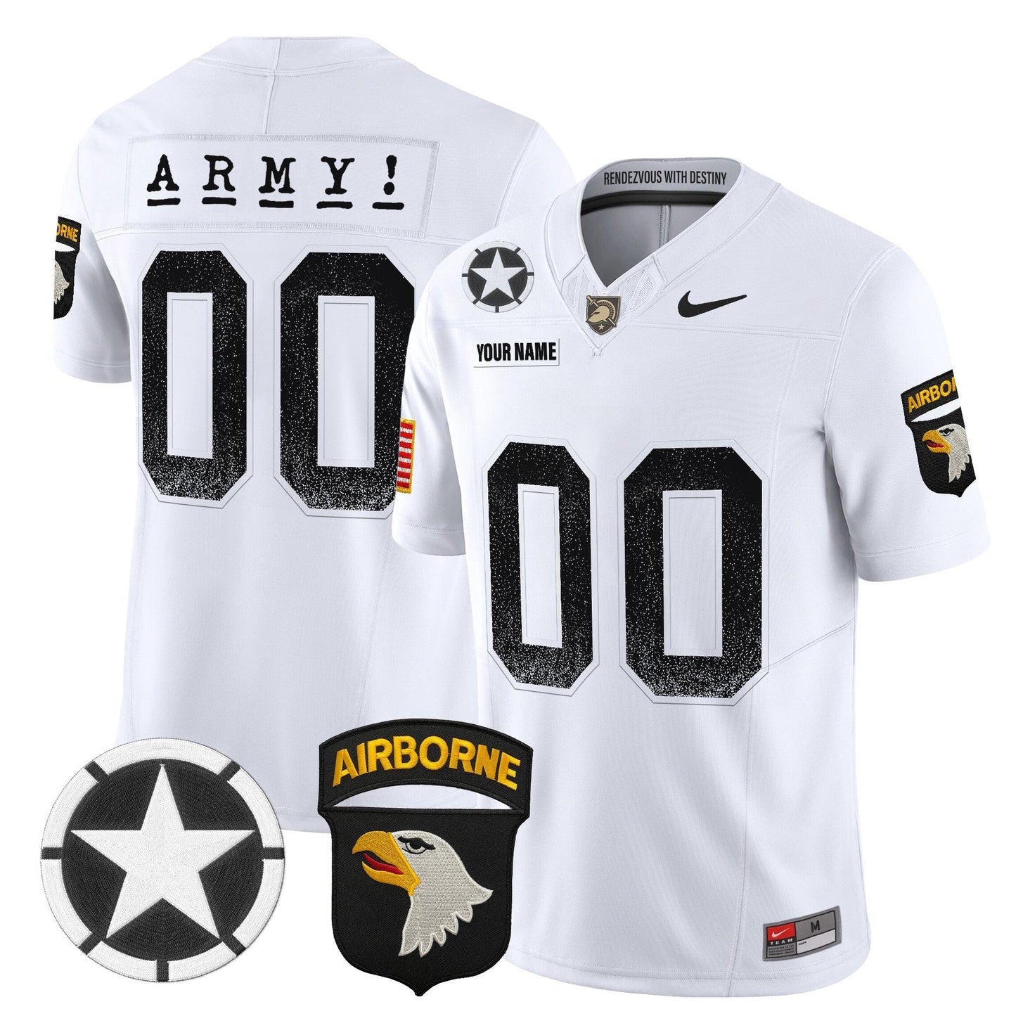 Army Black Knights 2025 Screaming Eagles Vapor Limited Custom Jersey - All Stitched