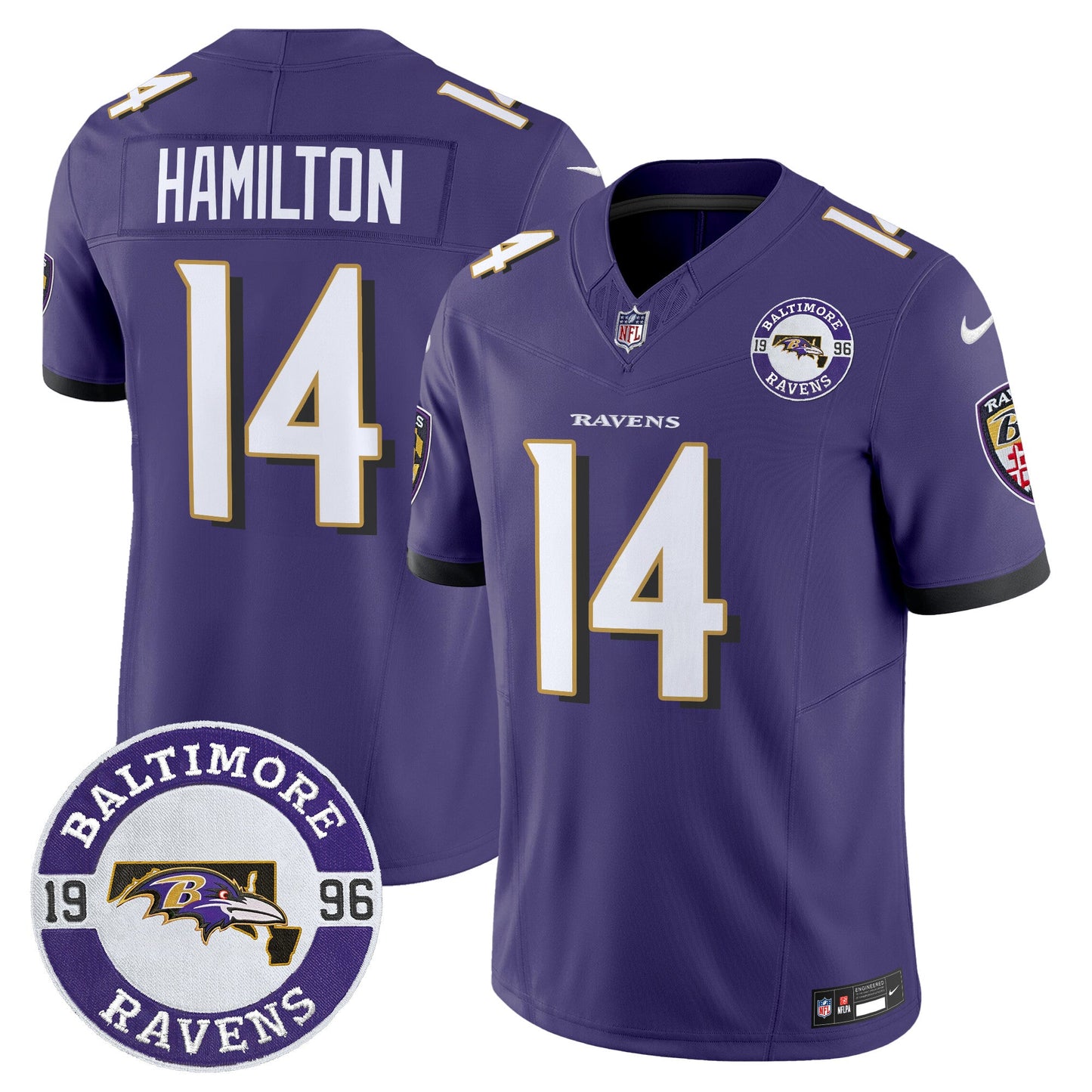 Men's Ravens 2024 Vapor Limited Jersey - Est. 1996 Patch - All Stitched