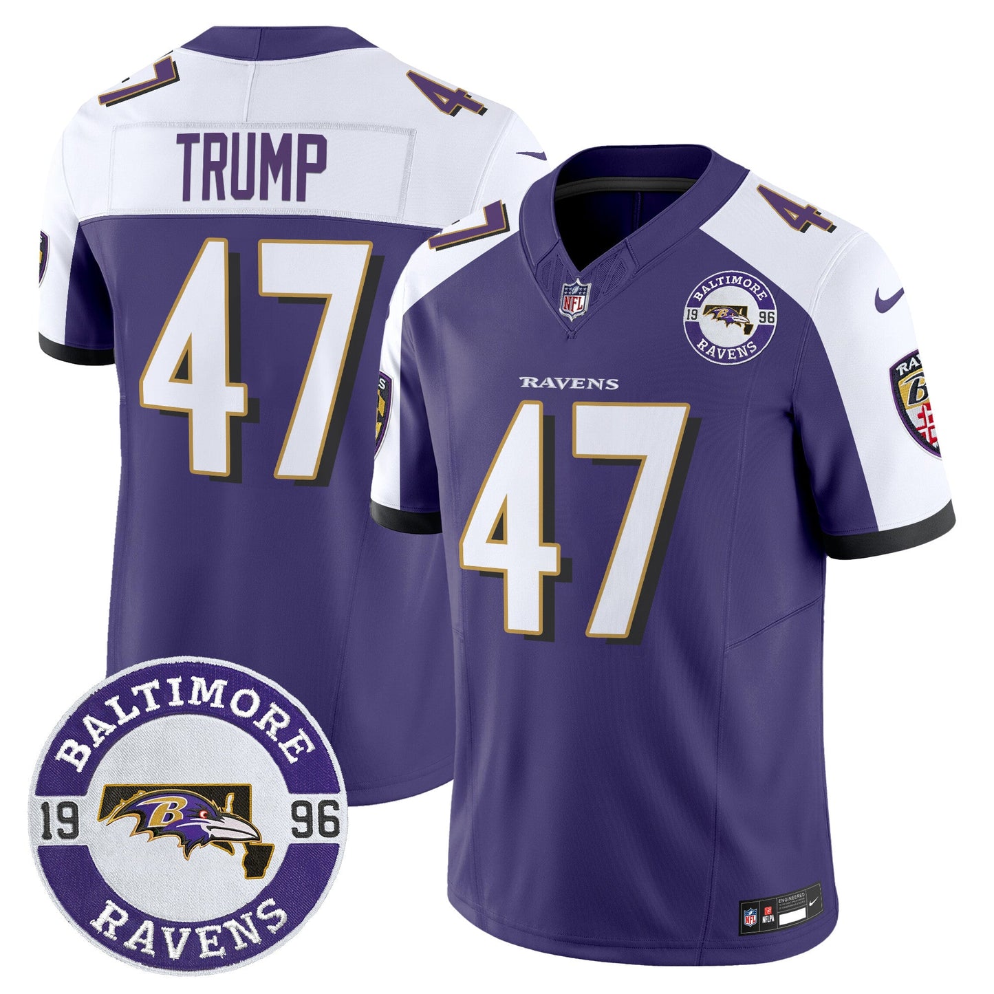 Men's Ravens 2024 Vapor Limited Jersey - Est. 1996 Patch - All Stitched