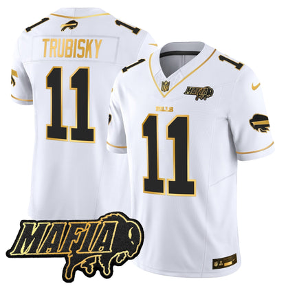 BUF 2024 Bills Mafia Patch Gold Vapor Limited Jersey - All Stitched