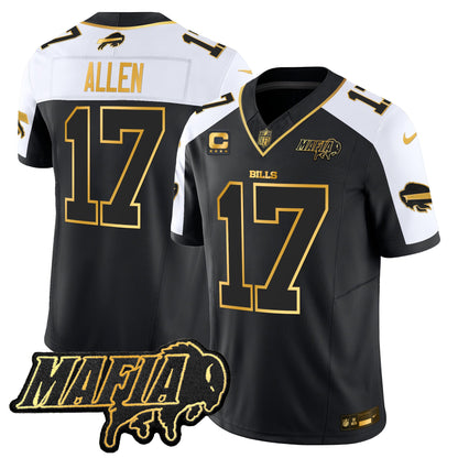 Men's Buffalo Bills 2025 Bills Mafia Patch Gold Vapor Limited Jersey - All Stitched