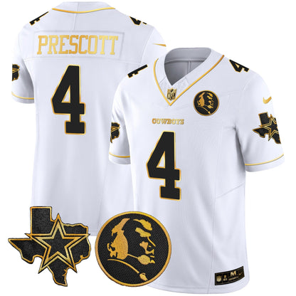 Men's Cowboys Texas & John Madden Patch Gold Vapor Limited Jersey - All Stitched