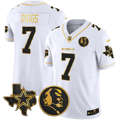 Men's Cowboys Texas & John Madden Patch Gold Vapor Limited Jersey - All Stitched