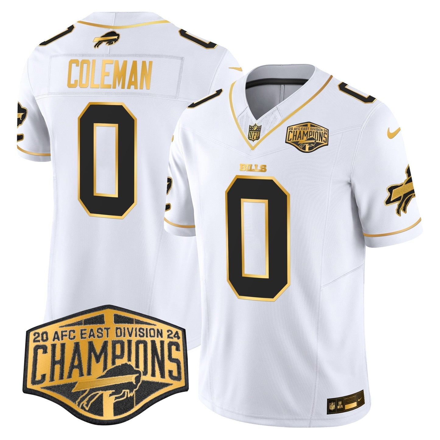 Bills 2024 AFC East Division Champions Gold Vapor Limited Jersey - All Stitched