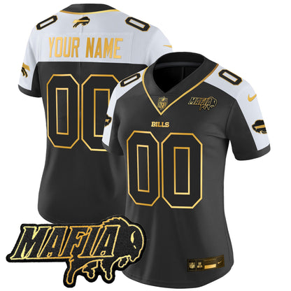 Buffalo Bills 2025 Bills Mafia Patch Gold Vapor Limited Custom Jersey - All Stitched